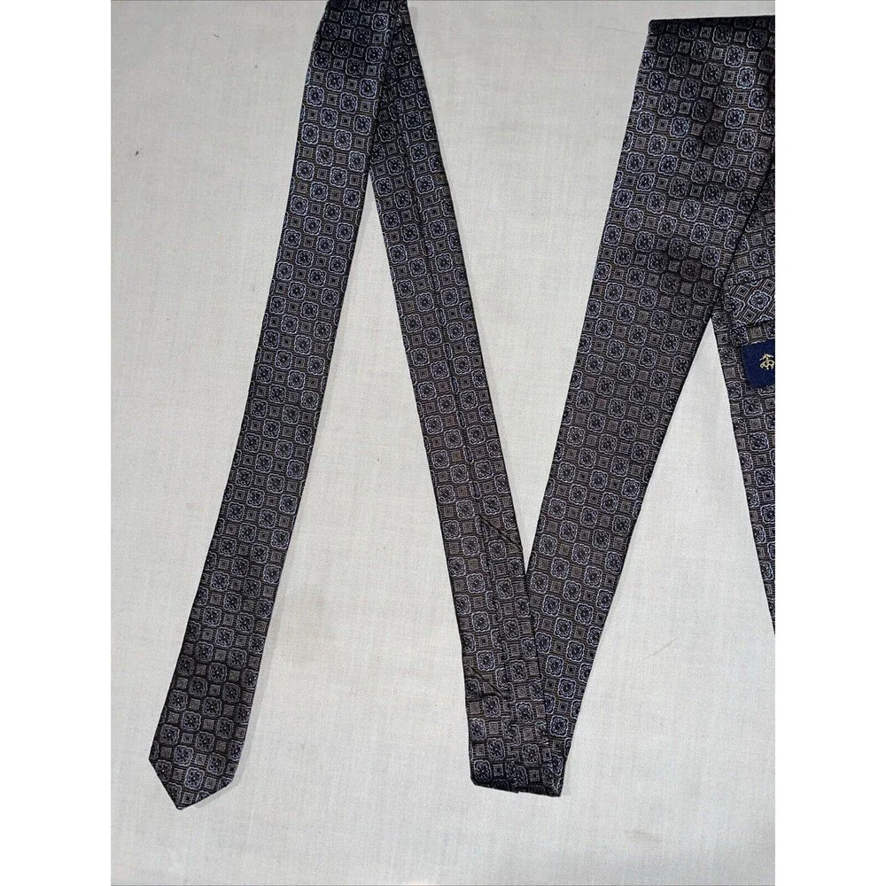 Brooks Brothers Makers Men’s Dress Tie Size 57” Blue Geometric Business Formal
